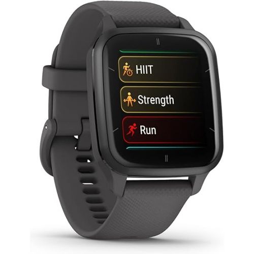 가민 Garmin Venu® Sq 2 GPS Smartwatch, All-Day Health Monitoring, Long-Lasting Battery Life, AMOLED Display, Slate and Shadow Gray