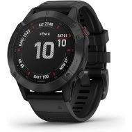 Garmin Fenix 6 Pro, Premium Multisport GPS Watch, Features Mapping, Music, Grade-Adjusted Pace Guidance and Pulse Ox Sensors, Black (Renewed)