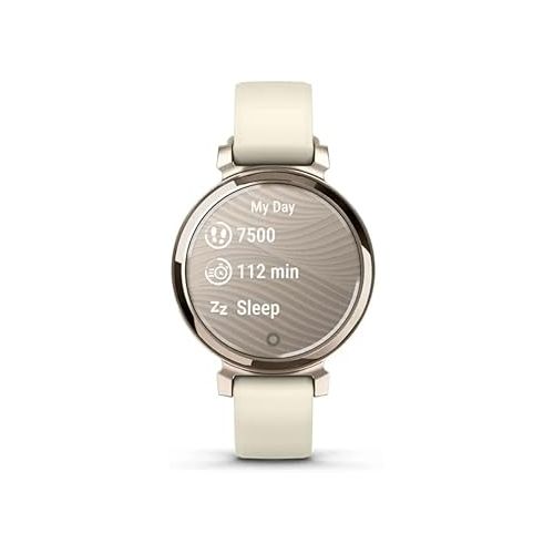 가민 Garmin Lily 2, Small and Stylish Smartwatch, Hidden Display, Patterned Lens, Up to 5 Days Battery Life, Coconut