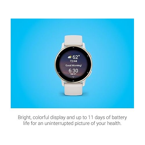 가민 Garmin vivoactive 5, Health and Fitness GPS Smartwatch, AMOLED Display, Up to 11 Days of Battery, Ivory