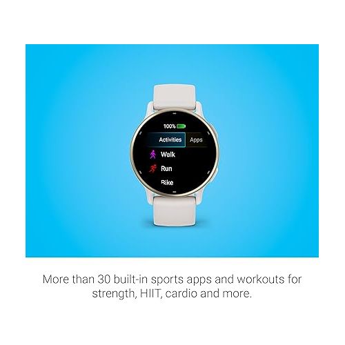 가민 Garmin vivoactive 5, Health and Fitness GPS Smartwatch, AMOLED Display, Up to 11 Days of Battery, Ivory