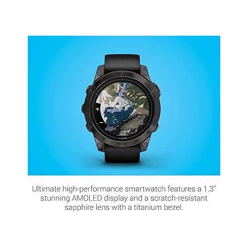 가민 Garmin epix Pro (Gen 2) Sapphire Edition, 47mm, High Performance Smartwatch, Advanced Training Technology, Built-in Flashlight, Black