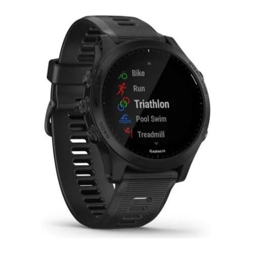 가민 Garmin Forerunner 945, Premium GPS Running/Triathlon Smartwatch with Music, Black - 010-02063-00