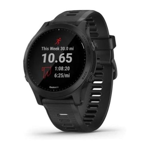 가민 Garmin Forerunner 945, Premium GPS Running/Triathlon Smartwatch with Music, Black - 010-02063-00