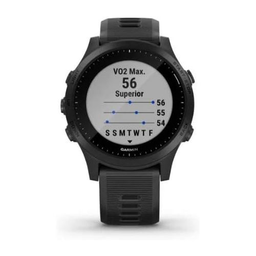 가민 Garmin Forerunner 945, Premium GPS Running/Triathlon Smartwatch with Music, Black - 010-02063-00
