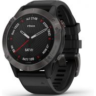 Garmin fenix 6 Sapphire, Premium Multisport GPS Watch, Features Mapping, Music, Grade-Adjusted Pace Guidance and Pulse Ox Sensors, Carbon Gray DLC with Black Band