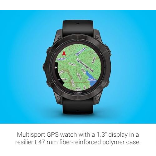 가민 Garmin f?nix 7 Pro Sapphire Solar, Multisport GPS Smartwatch, Built-in Flashlight, Solar Charging Capability, Black