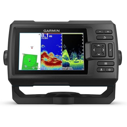 가민 Garmin Striker Vivid 5cv, Easy-to-Use 5-inch Color Fishfinder and Sonar Transducer, Vivid Scanning Sonar Color Palettes (010-02551-00)