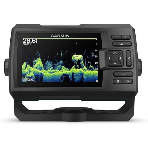 가민 Garmin Striker Vivid 5cv, Easy-to-Use 5-inch Color Fishfinder and Sonar Transducer, Vivid Scanning Sonar Color Palettes (010-02551-00)