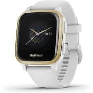 Garmin Venu Sq, GPS Smartwatch with Bright Touchscreen Display, Up to 6 Days of Battery Life, Light Gold and White (Renewed)