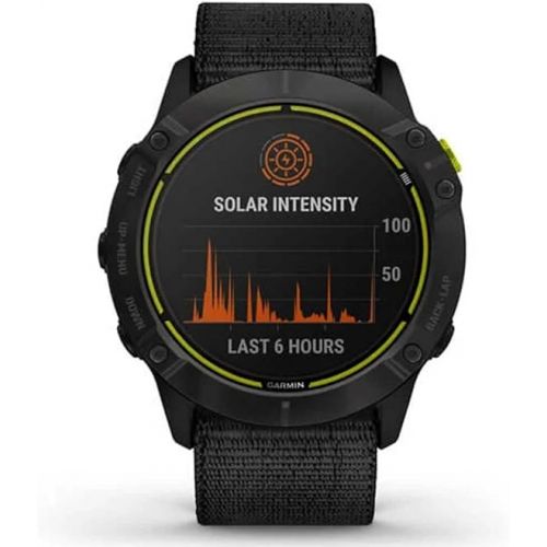 가민 Garmin Enduro, Ultraperformance Multisport GPS Watch with Solar Charging Capabilities, Battery Life Up to 80 Hours in GPS Mode, Carbon Gray DLC Titanium with Black UltraFit Nylon Band