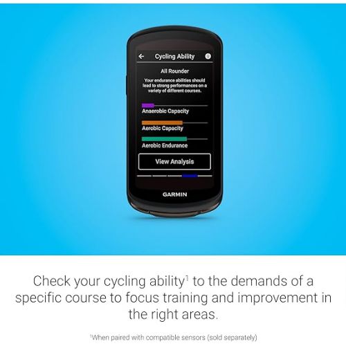 가민 Garmin Edge® 1040 Solar, GPS Bike Computer with Solar Charging Capabilities, On and Off-Road, Spot-On Accuracy, Long-Lasting Battery, Device Only