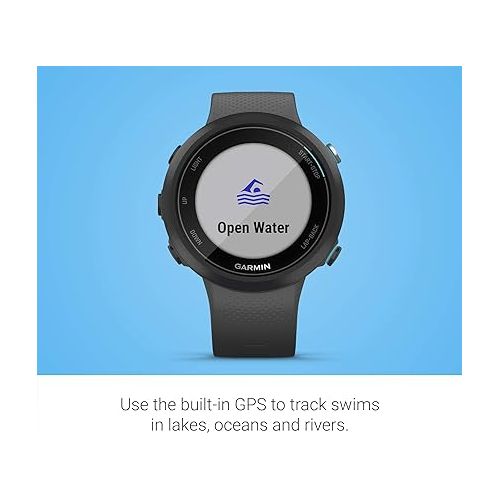 가민 Garmin Swim 2, GPS Swimming Smartwatch for Pool and Open Water, Underwater Heart Rate, Records Distance, Pace, Stroke Count and Type, Slate Gray