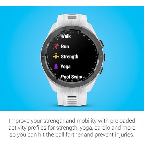 가민 Garmin Approach S70, 42mm, Premium GPS Golf Watch, White