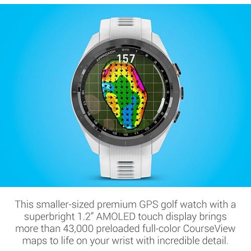 가민 Garmin Approach S70, 42mm, Premium GPS Golf Watch, White