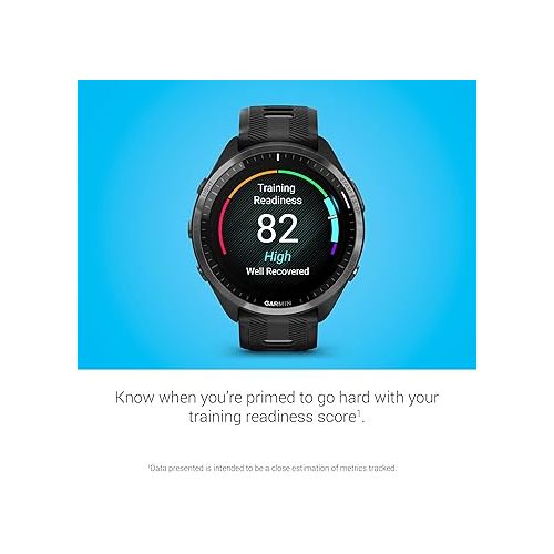 가민 Garmin Forerunner® 965 Running Smartwatch, Colorful AMOLED Display, Training Metrics and Recovery Insights, Black and Powder Gray, 010-02809-00