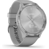 Garmin vivomove 3, Hybrid Smartwatch with Real Watch Hands and Hidden Touchscreen Display, Silver with Gray Case and Band