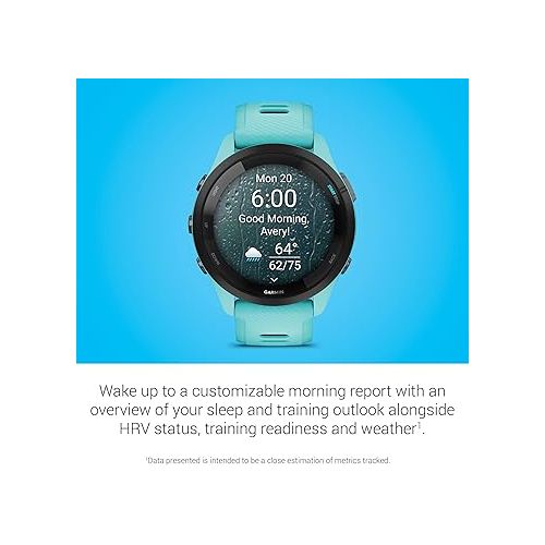 가민 Garmin Forerunner 265 Running Smartwatch, Colorful AMOLED Display, Training Metrics and Recovery Insights, Aqua and Black