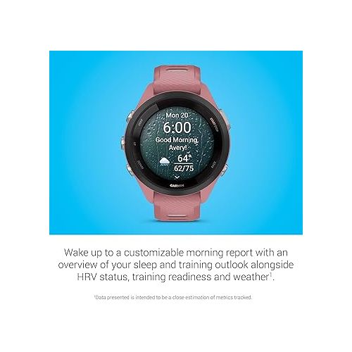 가민 Garmin Forerunner 265S Running Smartwatch, Colorful AMOLED Display, Training Metrics and Recovery Insights, Light Pink and Powder Gray