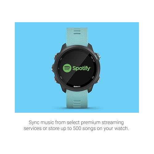 가민 Garmin Forerunner 245 Music, GPS Running Smartwatch with Music and Advanced Dynamics, Aqua (Renewed)