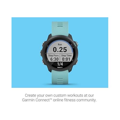 가민 Garmin Forerunner 245 Music, GPS Running Smartwatch with Music and Advanced Dynamics, Aqua (Renewed)