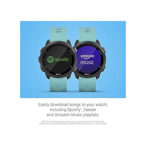 가민 Garmin Forerunner 245 Music, GPS Running Smartwatch with Music and Advanced Dynamics, Aqua (Renewed)