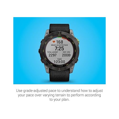 가민 Garmin Enduro™ 2 - Ultraperformance Watch, Long-Lasting GPS Battery Life, Solar Charging, Preloaded Maps (Renewed), Black