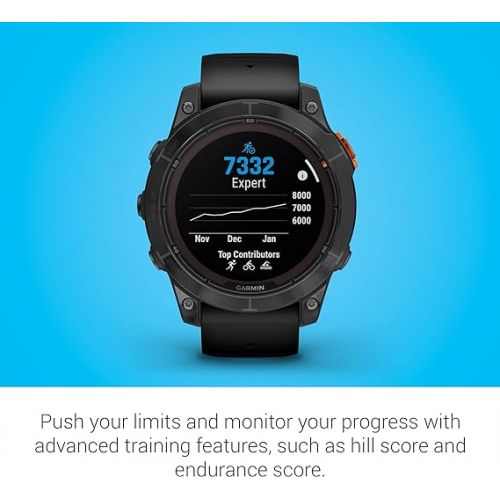 가민 Garmin f?nix 7 Pro Solar, Multisport GPS Smartwatch, Built-in Flashlight, Solar Charging Capability, Black