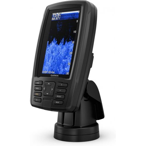 가민 Garmin ECHOMAP Plus 43cv, 4.3-inch Sunlight-readable Combo, Includes GT20 Transducer, with U.S. Lakevu G3 Maps and Clearvu and Traditional Chirp Sonar