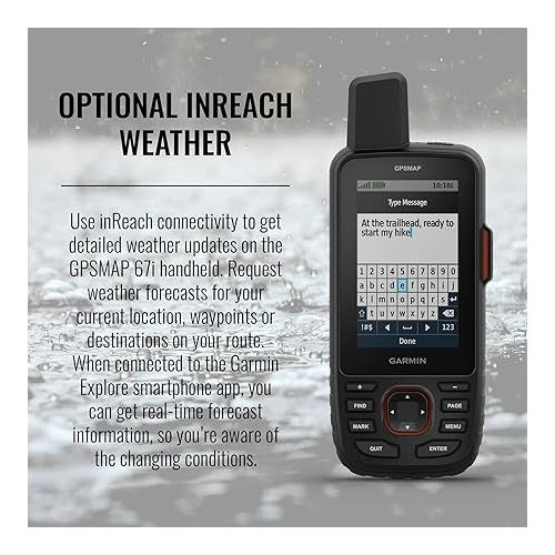 가민 Garmin GPSMAP 67i Rugged Hiking GPS Premium Handheld inReach Satellite Technology, Two-Way Messaging, Interactive SOS, Mapping Bundle with Accessories