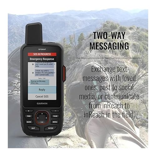 가민 Garmin GPSMAP 67i Rugged Hiking GPS Premium Handheld inReach Satellite Technology, Two-Way Messaging, Interactive SOS, Mapping Bundle with Accessories