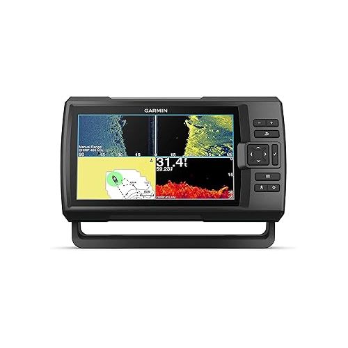 가민 Garmin Striker Vivid 9sv Bundle with Transducer and Protective Cover, 9-inch Color Fishfinder, Vivid Scanning Sonar Color Palettes 010-02554-00