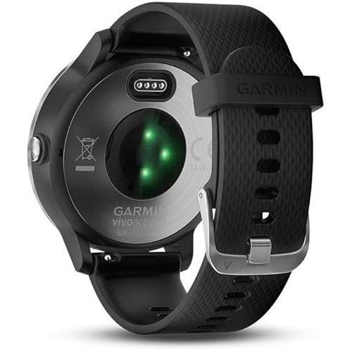 가민 Smartwatch GARMIN Vivoactive 3 1,2in GPS Waterproof 5 ATM Glonass Black Stainless Steel (Renewed)