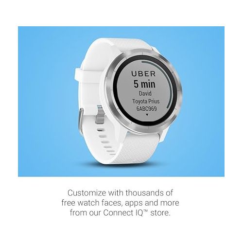 가민 Garmin vivoactive 3 GPS Smartwatch - White & Stainless (Renewed)