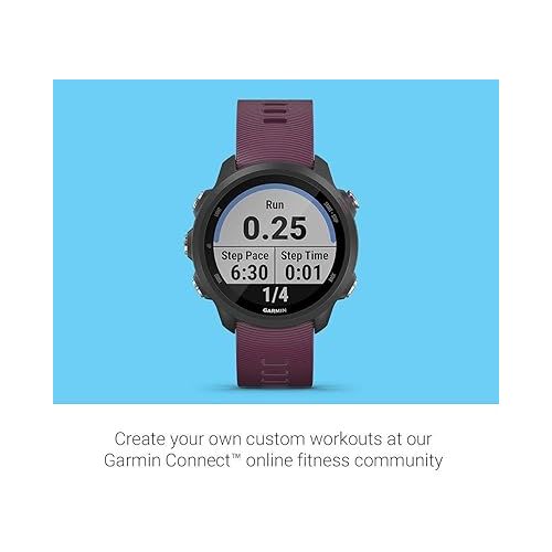 가민 Garmin Forerunner 245, GPS Running Smartwatch with Advanced Dynamics, Berry (Renewed)