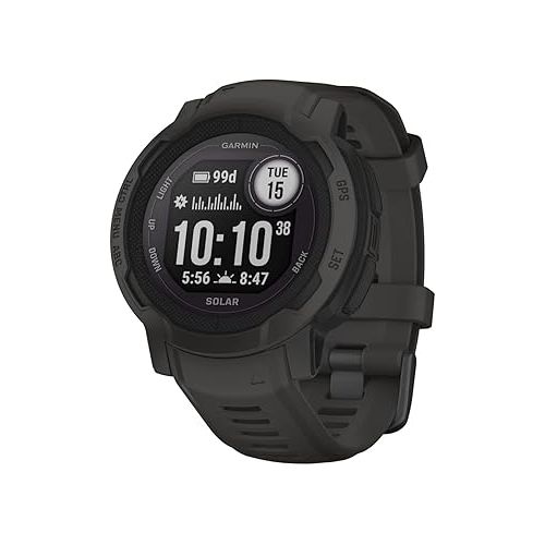 가민 Garmin 010-02627-10 Instinct 2 Solar Smartwatch Graphite Bundle with Premium 2YR CPS Enhanced Protection Pack