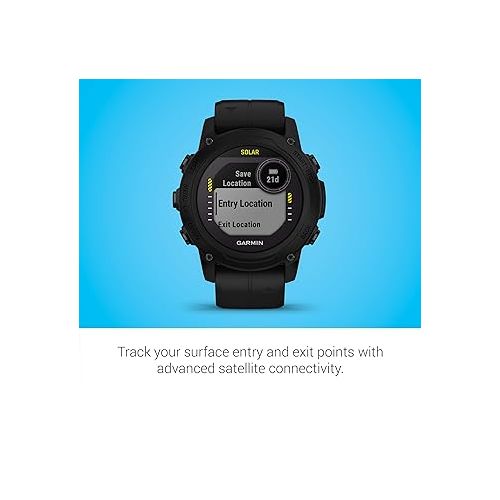 가민 Garmin Descent™ G1 Solar, Rugged Dive Computer with Solar Charging Capabilities, Multiple Dive Modes, Activity Tracking, Black