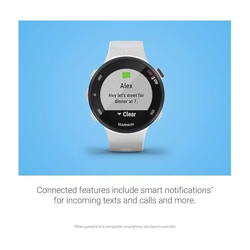 가민 Garmin Forerunner 45S GPS Heart Rate Monitor Running Smartwatch - (Renewed) Bundle with Fitness & Wellness Suite (WEYV, Yoga Vibes, Daily Burn)