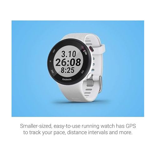 가민 Garmin Forerunner 45S GPS Heart Rate Monitor Running Smartwatch - (Renewed) Bundle with Fitness & Wellness Suite (WEYV, Yoga Vibes, Daily Burn)