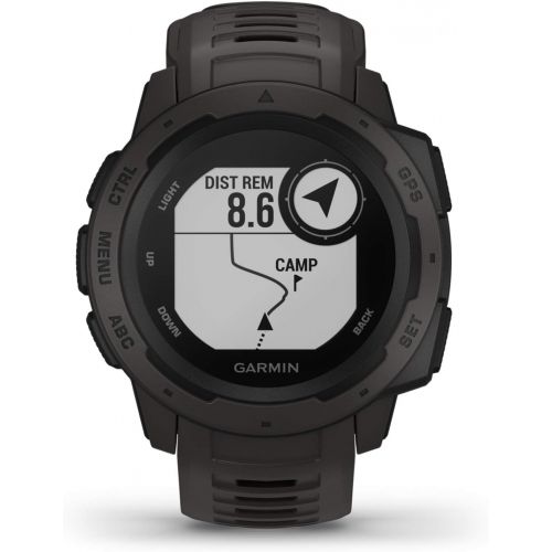 가민 [아마존베스트]Garmin Instinct, Rugged Outdoor Watch with GPS, Features GLONASS and Galileo, Heart Rate Monitoring and 3-axis Compass, Graphite