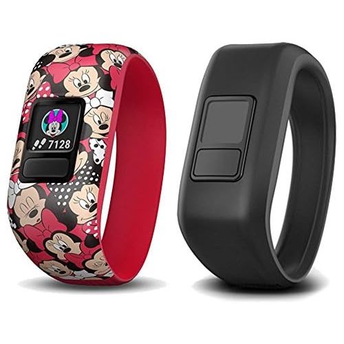 가민 [아마존베스트]Garmin Vivofit Jr 2 with Two Stretchy Bands (Minnie Mouse & Black)