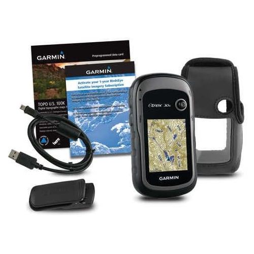 가민 [아마존베스트]Garmin eTrex 30x TOPO GPS Bundle (100K Topographic Card, Carry Case, BirdsEye, Belt Clip), Upgraded Version of Garmin eTrex 30 bundle