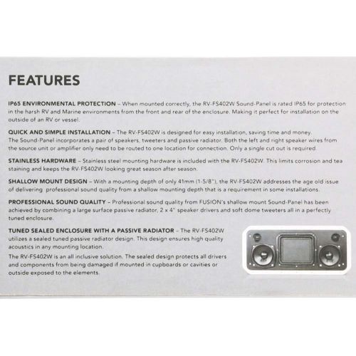 가민 [아마존베스트]Garmin RV-FS402W, Fusion, 4 Component Flat Speaker, White (010-01790-00)