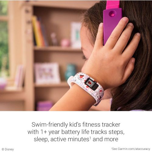 가민 [아마존베스트]Garmin Vivofit Jr 2, Kids Fitness/Activity Tracker, 1-Year Battery Life, Adjustable Band, minnie mouse