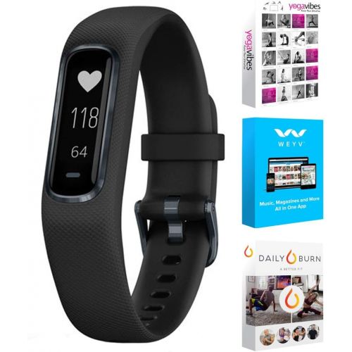 가민 [아마존베스트]Garmin Vivosmart 4 Activity & Fitness Tracker Black with Midnight Hardware (S/M) (010-01995-10) with Tech Smart USA Fitness & Wellness Suite