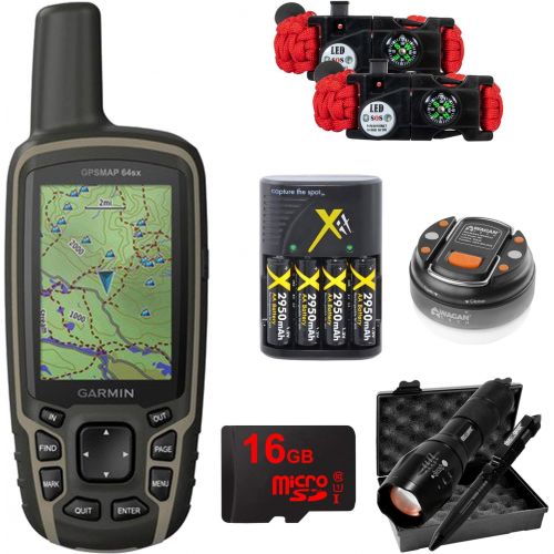 가민 [아마존베스트]Garmin GPSMAP 64sx Handheld GPS with 16GB Camping & Hiking Bundle - (010-02258-10)