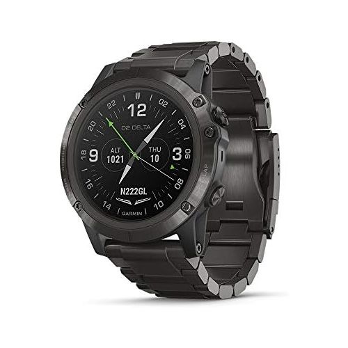 가민 [아마존베스트]Garmin D2 Delta PX, GPS Pilot Watch with Pulse Ox Sensor, Includes Smartwatch Features, Heart Rate and Music, Titanium with Titanium Band