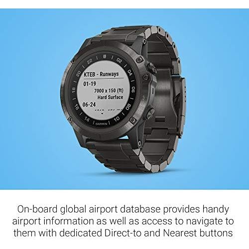 가민 [아마존베스트]Garmin D2 Delta PX, GPS Pilot Watch with Pulse Ox Sensor, Includes Smartwatch Features, Heart Rate and Music, Titanium with Titanium Band