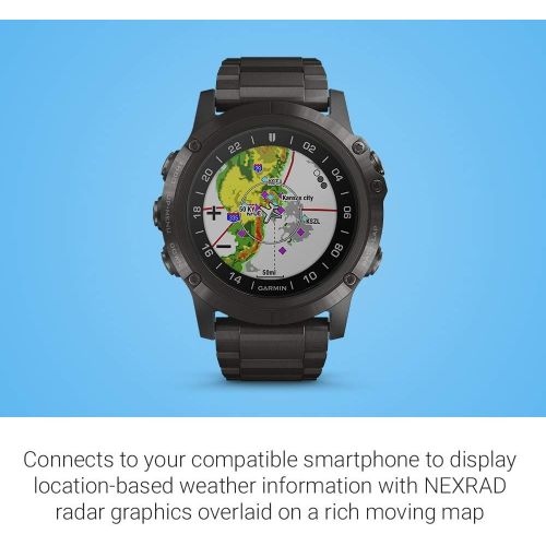 가민 [아마존베스트]Garmin D2 Delta PX, GPS Pilot Watch with Pulse Ox Sensor, Includes Smartwatch Features, Heart Rate and Music, Titanium with Titanium Band
