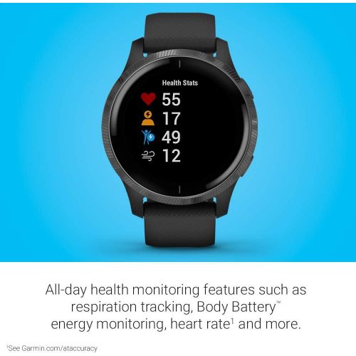 가민 [아마존베스트]Garmin Venu, GPS Smartwatch with Bright Touchscreen Display, Features Music, Body Energy Monitoring, Animated Workouts, Pulse Ox Sensor and More, Black, 010-02173-11